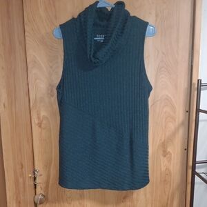 Eve Women's Cowl Neck Sleeveless Sweater - Deep Green